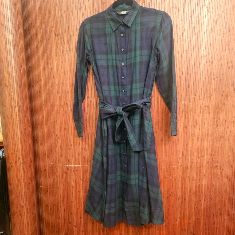 Plaid Long Sleeve Dress - Land's End